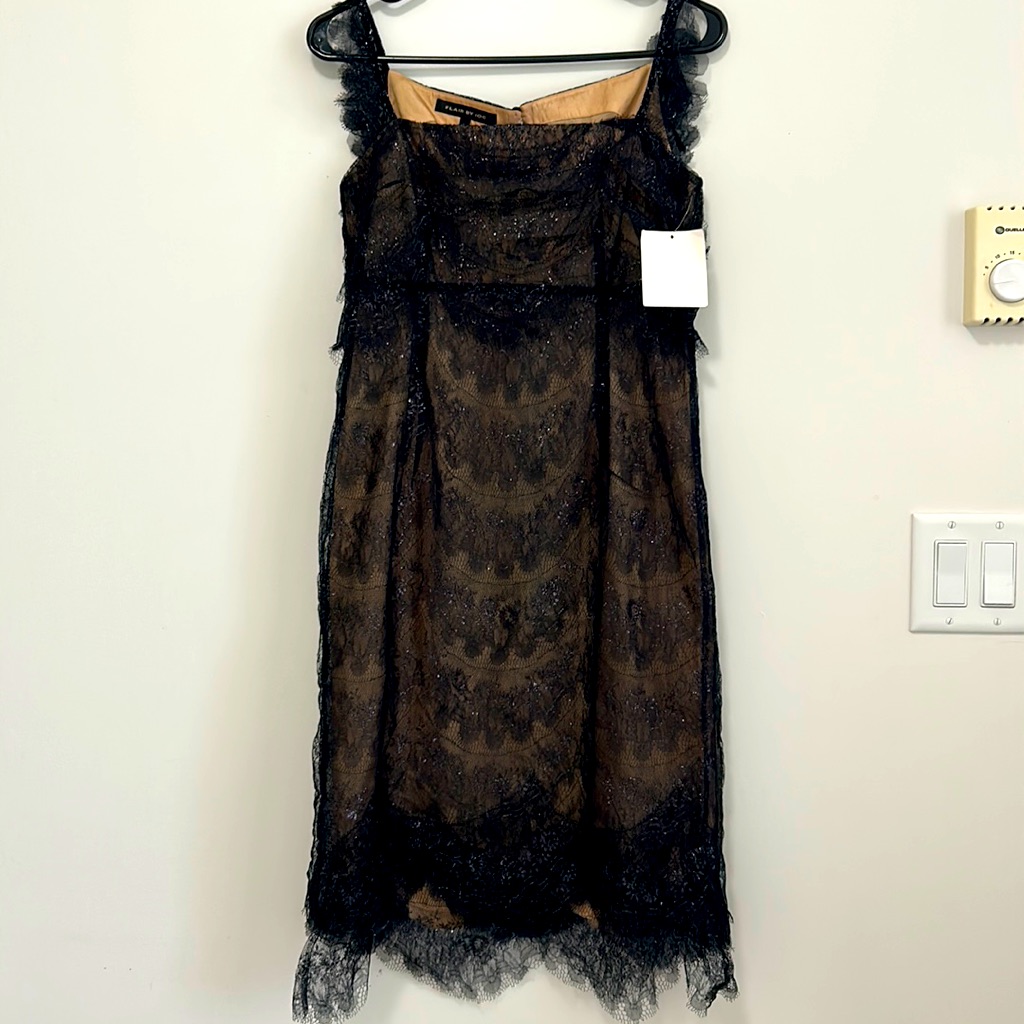 Nwt Flair By Joc Black Lace Elegant Dress